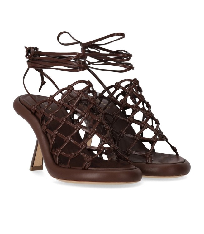 Shop Vic Matie Knot Brown Heeled Sandal In Black