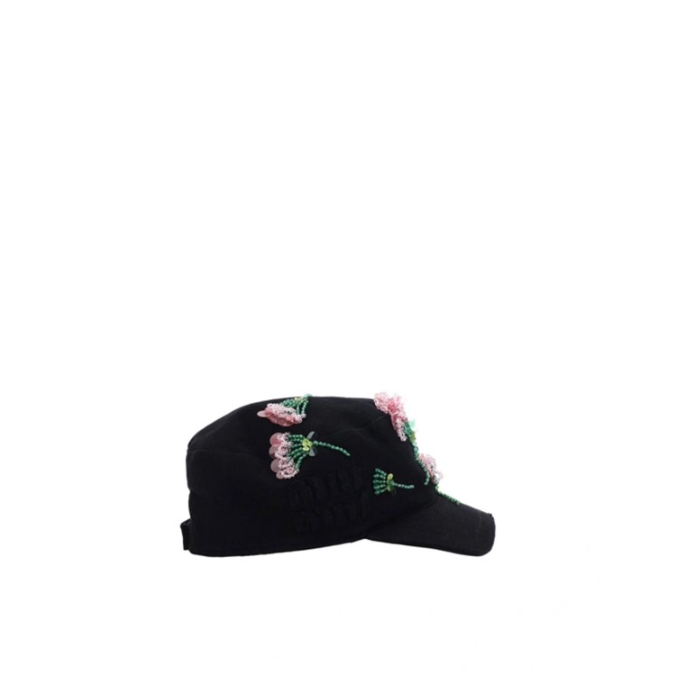 Shop Miu Miu Cotton Hat In Black