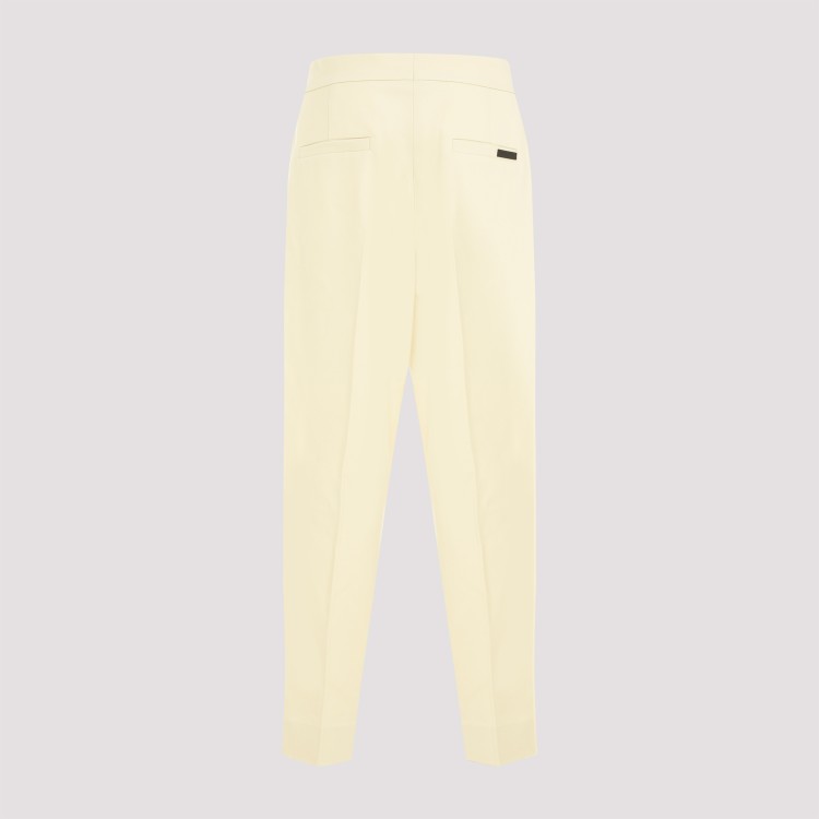 Fear Of God Single Pleat Tapered Cream Wool Trousers In Yellow