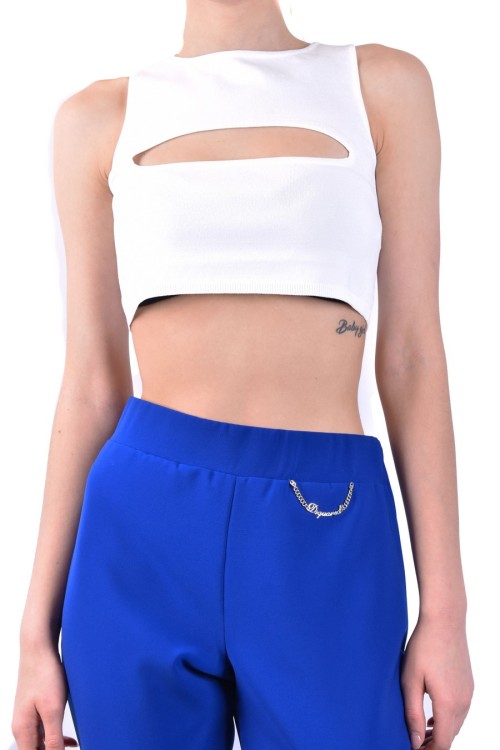 Dsquared2 Cut-out Viscose-blend Top In White