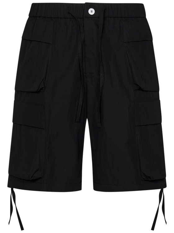 Shop Bonsai Black Cotton Cargo Shorts