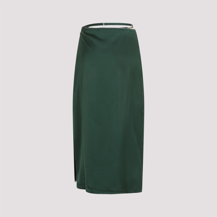 Shop Jacquemus Dark Green La Jupe Notte Skirt In Black
