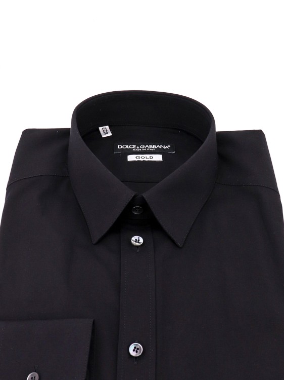 Shop Dolce & Gabbana Cotton Shirt With Back Pinces In Black
