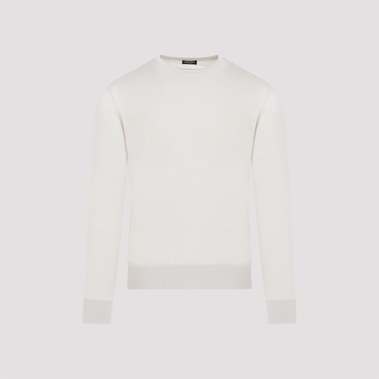 Shop Zegna Light Beige Cashmere Sweater In White