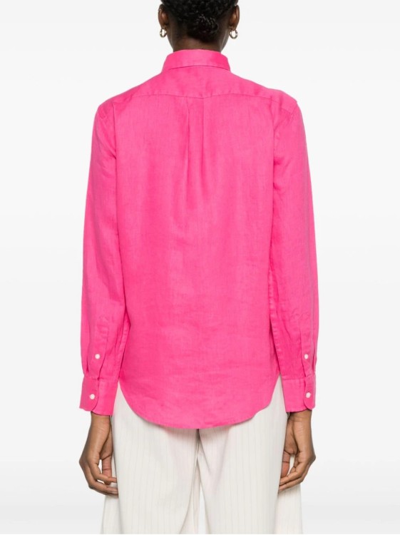 Shop Polo Ralph Lauren Long Sleeve Button Front Shirt In Pink