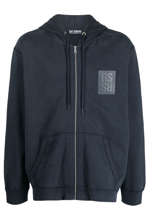 RAF SIMONS ZIP UP HOODIE WITH RS HAND SIGNS,231-M191