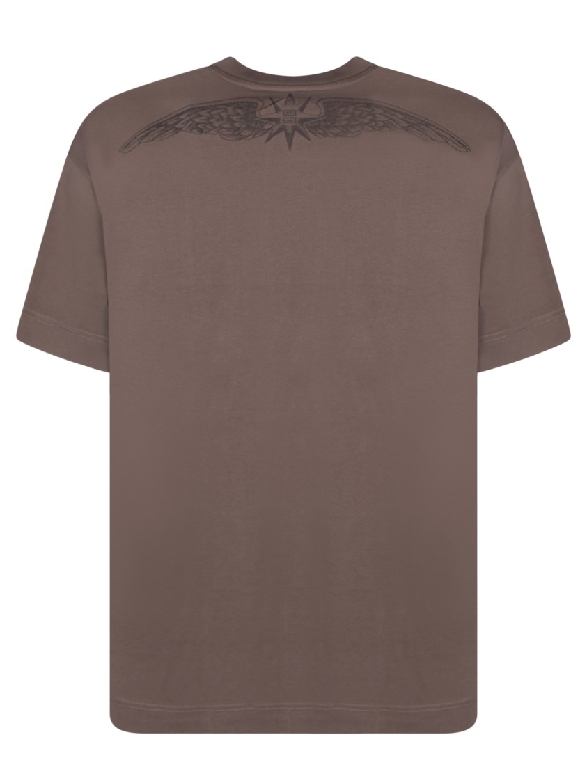 Givenchy Graphic Cotton T-shirt With Unique Logo Design And Distinctive Back Print In Green
