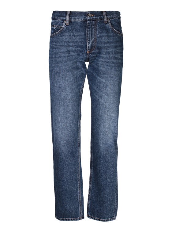 Dolce & Gabbana Washed Slim Fit Stretch Denim Jeans In Medium Wash
