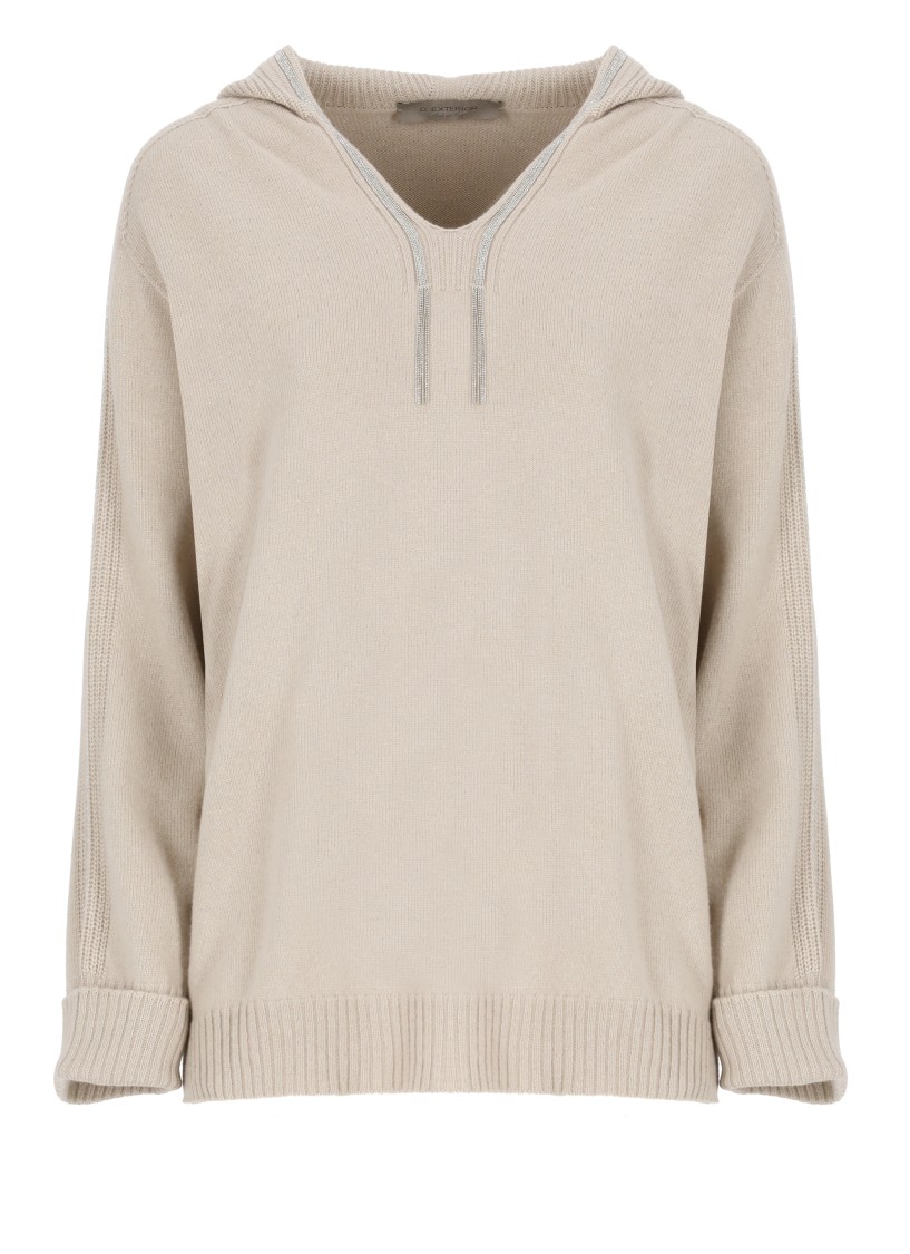 D Exterior D. Exterior Cashmere Hoodie In Neutrals