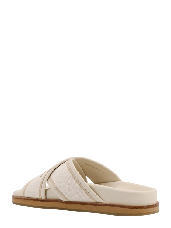 Shop Off-white Leather Sandals With Logoed Bands In Neutrals