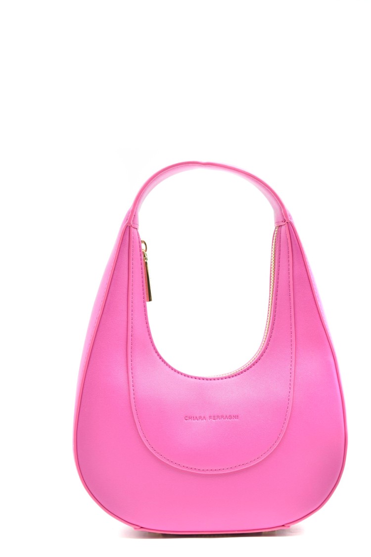 Chiara Ferragni Chic Shoulder Bag With Sleek Design And Functional Zipper Closure In Pink