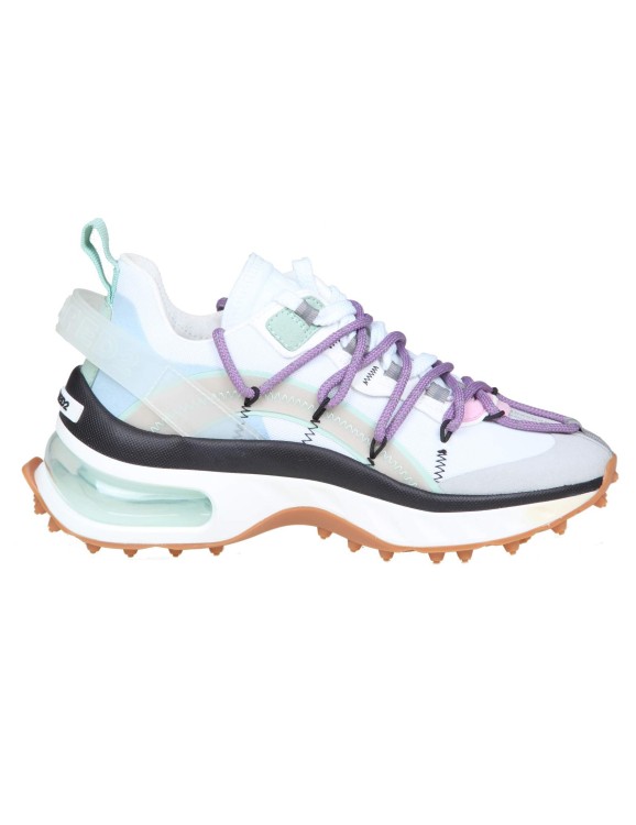 Dsquared2 Bubble Sneakers In Multicolor Micro Mesh In White