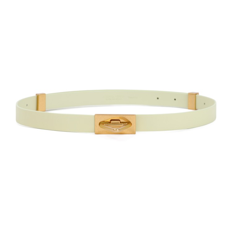 Bottega Veneta Triangle-buckle Leather Belt In Green
