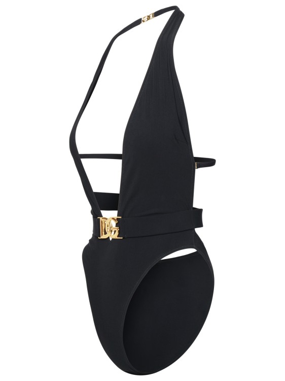 Shop Dolce & Gabbana One-piece Swimsuit Logo In Black