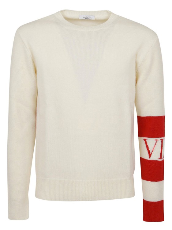 Shop Valentino Berger Wool Sweater In Grey