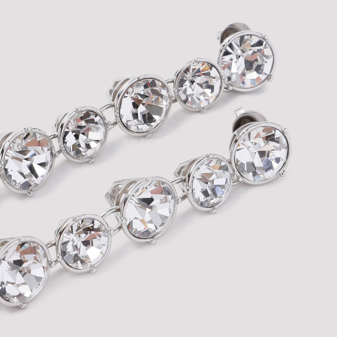 Jean Paul Gaultier Crystal-embellished Drop Earrings In Silver