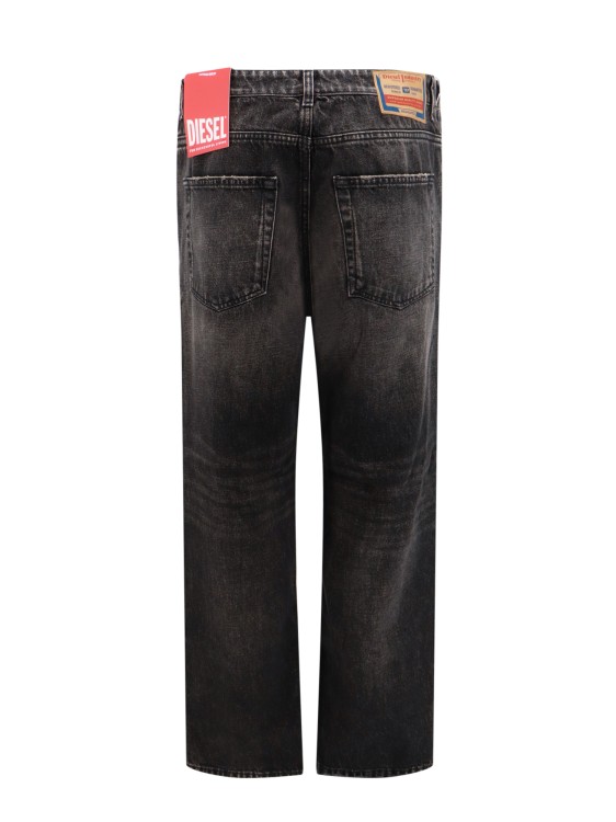 Shop Diesel Cotton Trouser With Metal Oval-d Logo In Black