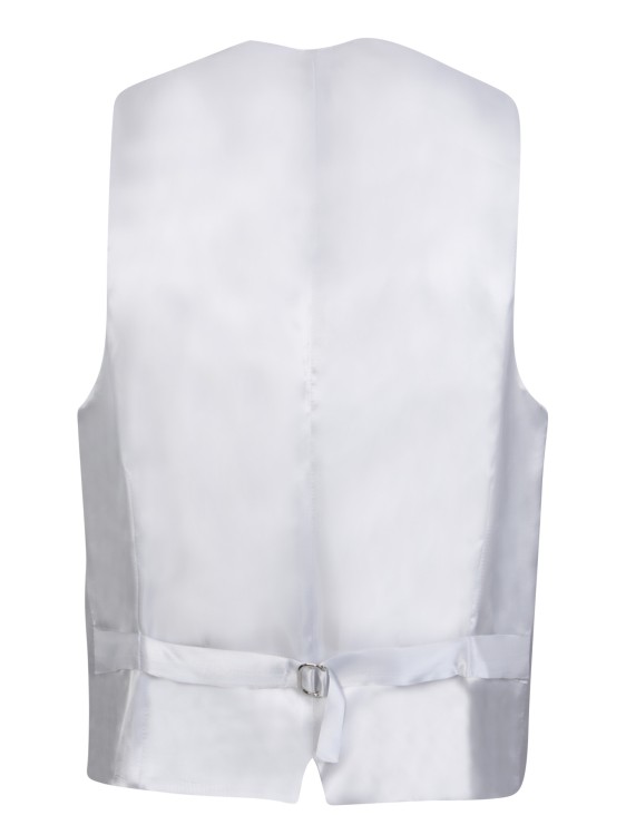 Shop Dell'oglio Pearl Oxford Waistcoat In Grey