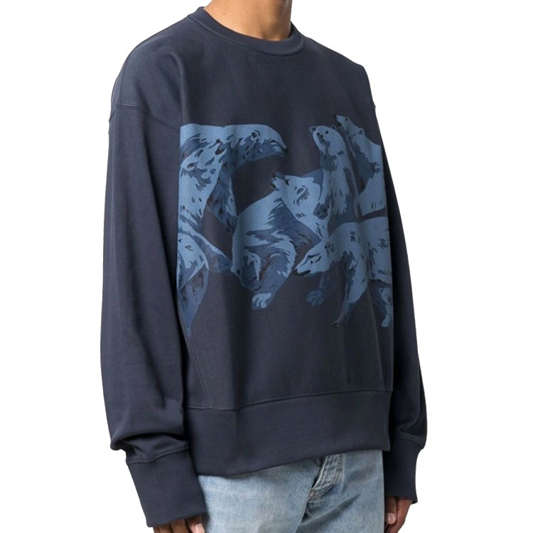 Shop Kenzo Polar Bear-print Cotton Sweatshirt In Grey