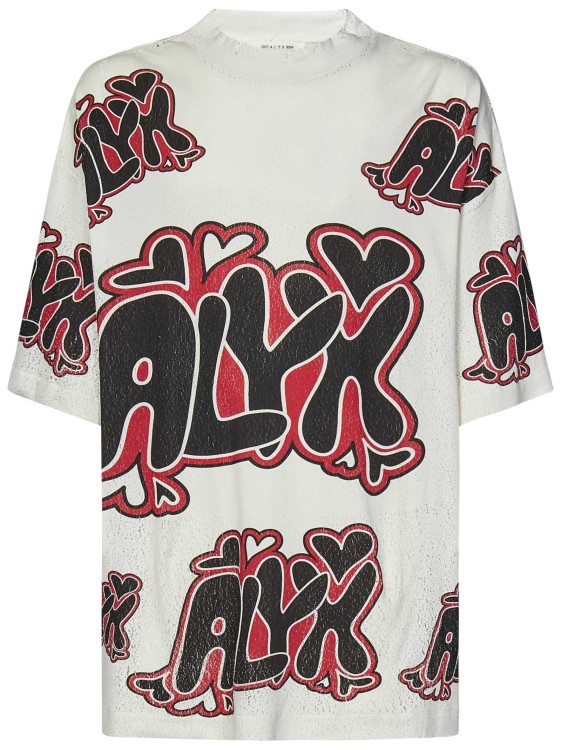 Alyx Beige Oversized Needle Punch T-shirt In White