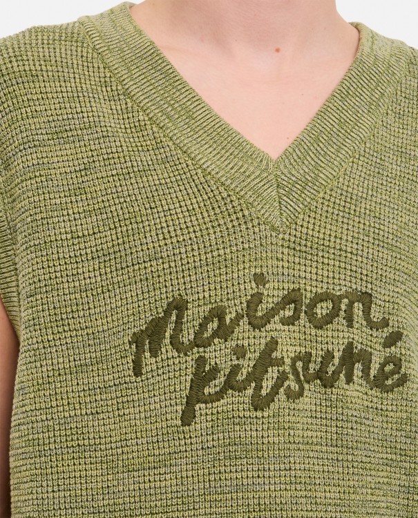 Shop Maison Kitsuné Handwriting Oversize Vest In Green