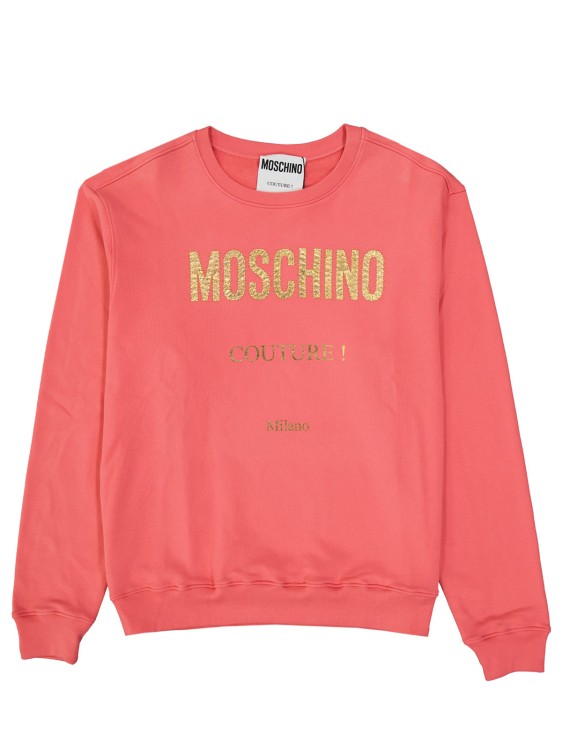 Moschino Pink Cotton Logo Sweatshirt