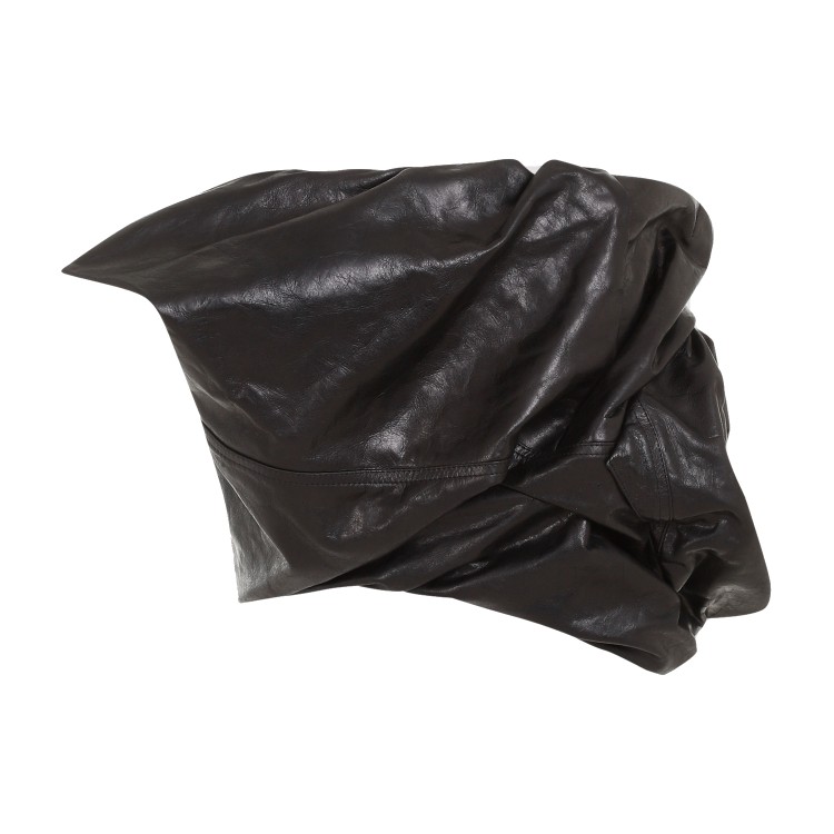 Shop Rick Owens Draper Bustier Black Calf Leather Top