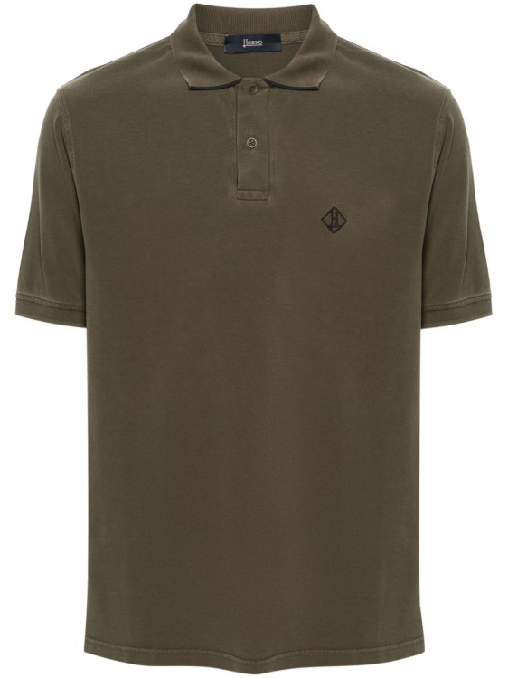 Herno Short-sleeved Polo Shirt In Grey