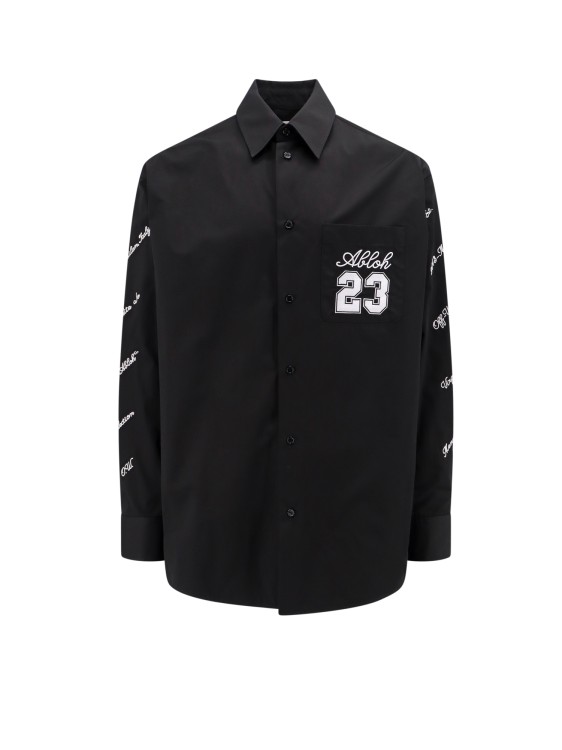Shop Off-white Oversize Cotton Shirt With Logo 23 In Black