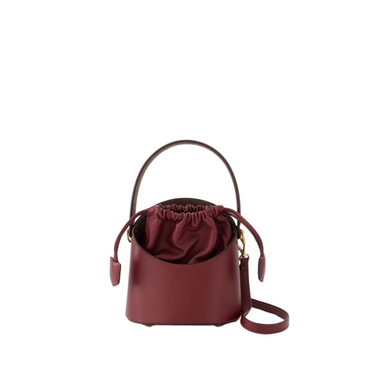 Shop Etro Secchiello Crossbody Bag - Leather - Burgundy In Red