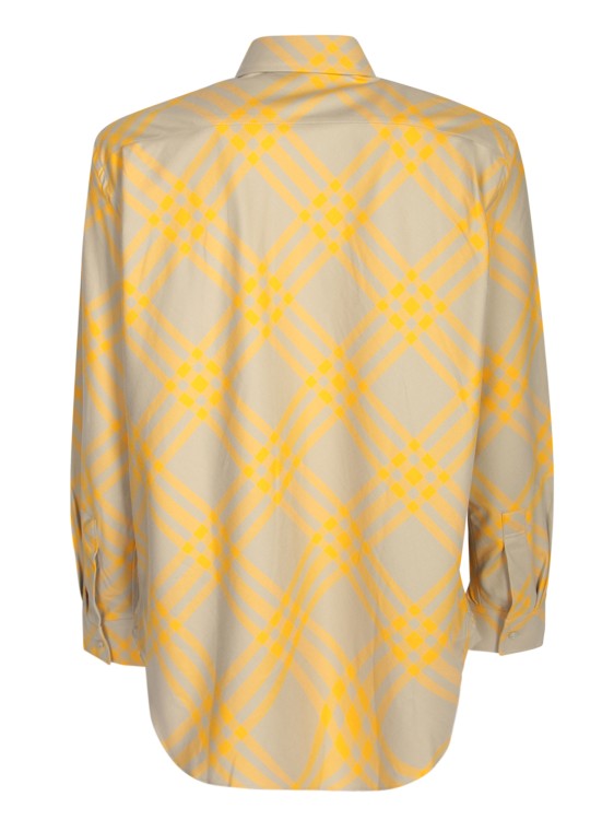 Shop Burberry Cotton Checked Shirt In Yellow