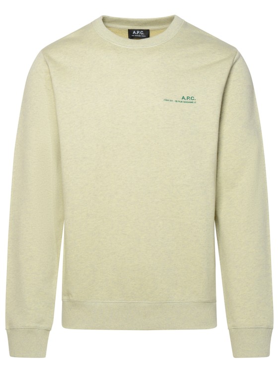 Shop Apc Green Cotton Sweatshirt In Neutrals