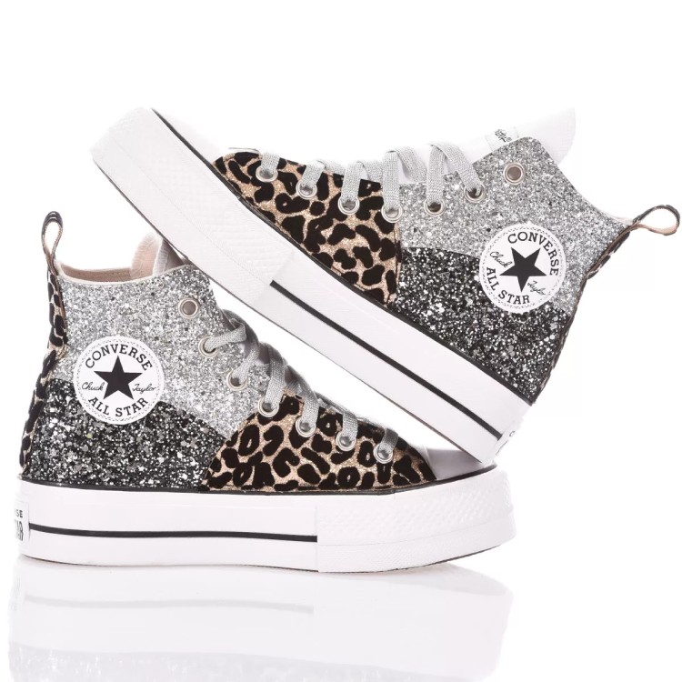Converse Platform Silver, White, Black In White