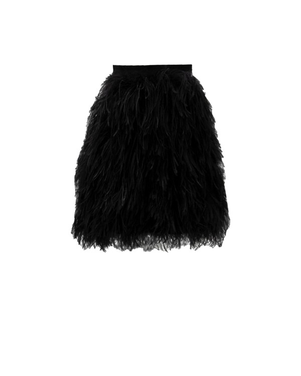 Gemy Maalouf Feather Short Skirt - Short Skirts In Black