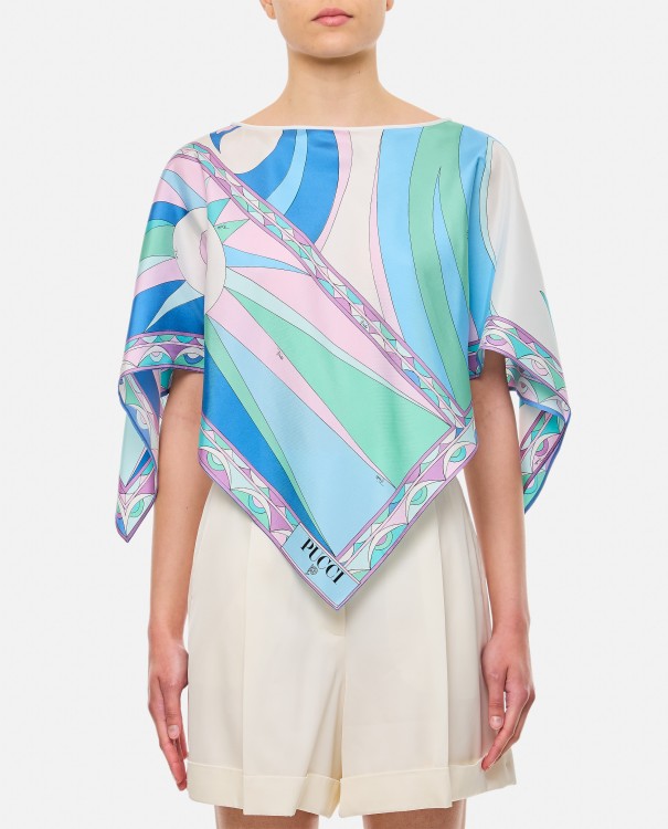 Shop Pucci Short Sleeve Blouse In Multicolor