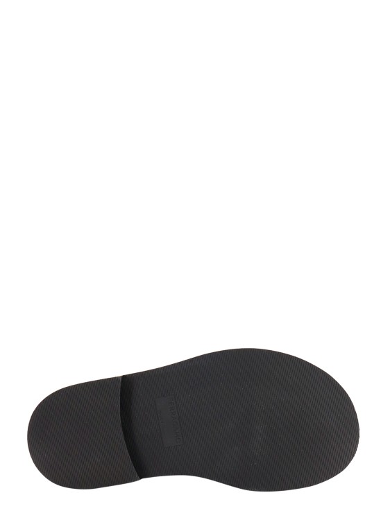 Shop Ferragamo Leather Sandals With Side Embossed Logo In Black