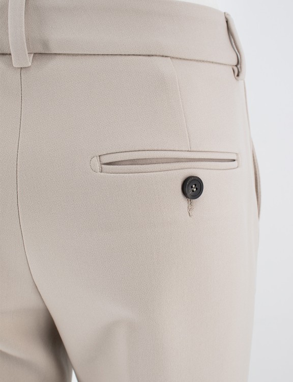 Shop Peserico Beige Straight Cut Trousers In Neutrals