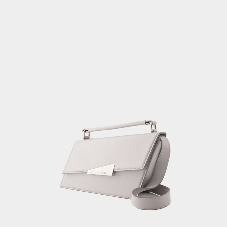 Shop Acne Studios Distortion Mini Crossbody Bag - Leather - Light Grey