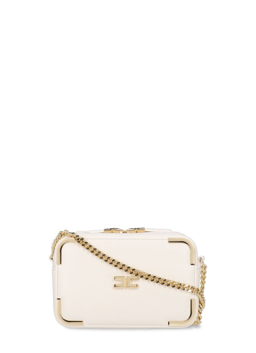 Elisabetta Franchi Bag With Logo In Neutrals