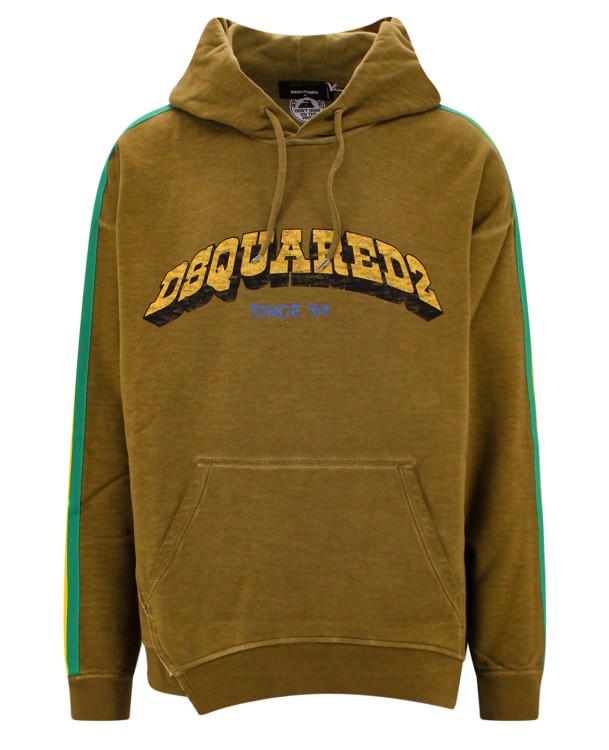 Shop Dsquared2 Cotton Sweatshirt With Frontal Logo In Brown
