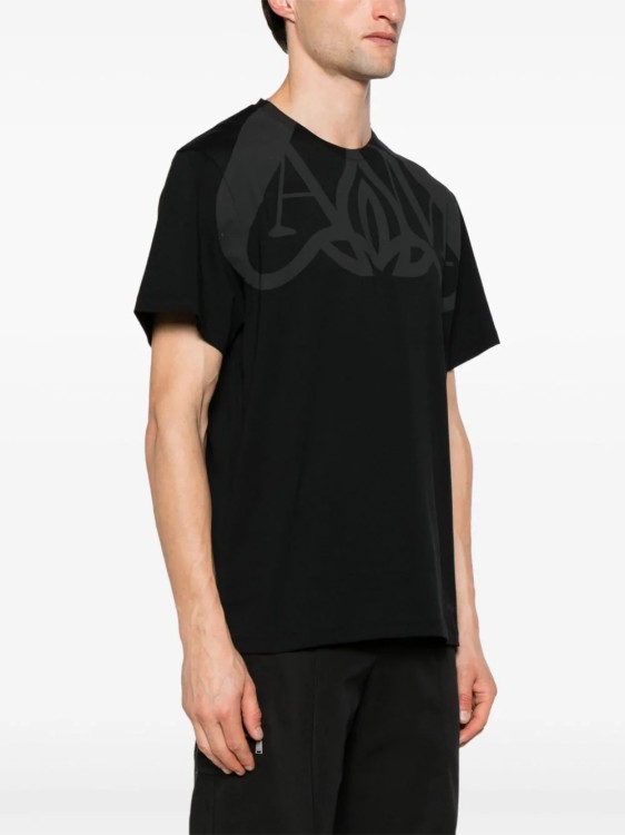 Shop Alexander Mcqueen Black Half Seal Print T-shirt