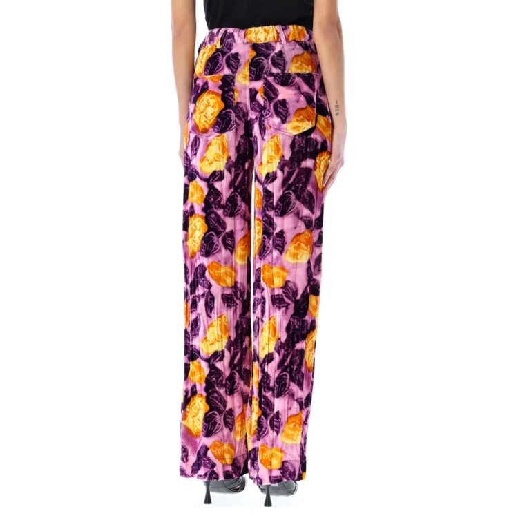 Shop Marni Morning Blossom Velvet Pants In Multicolor