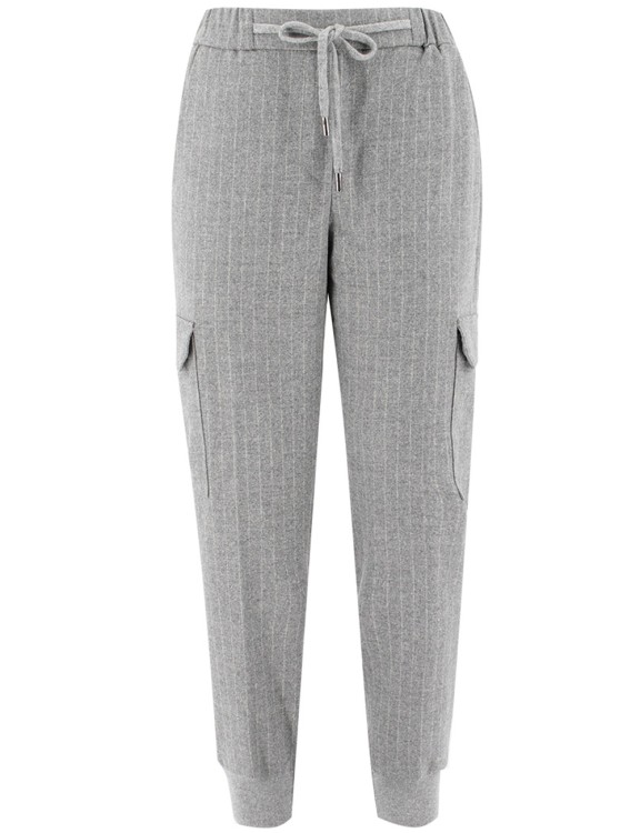 Shop Peserico Grey Trousers With Cargo Pockets