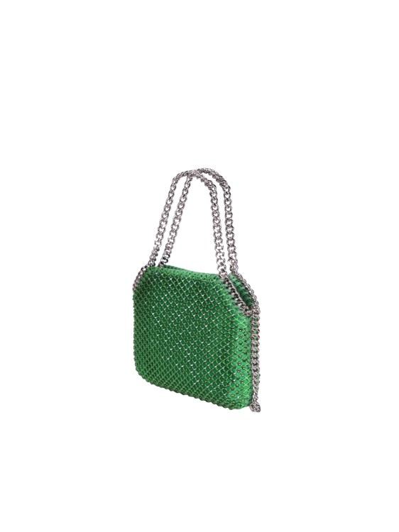 Shop Stella Mccartney Crystal And Mesh Bag In Green