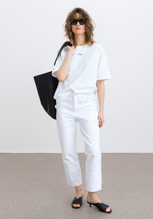 Shop Aeron Cliff - Straight Pants In White