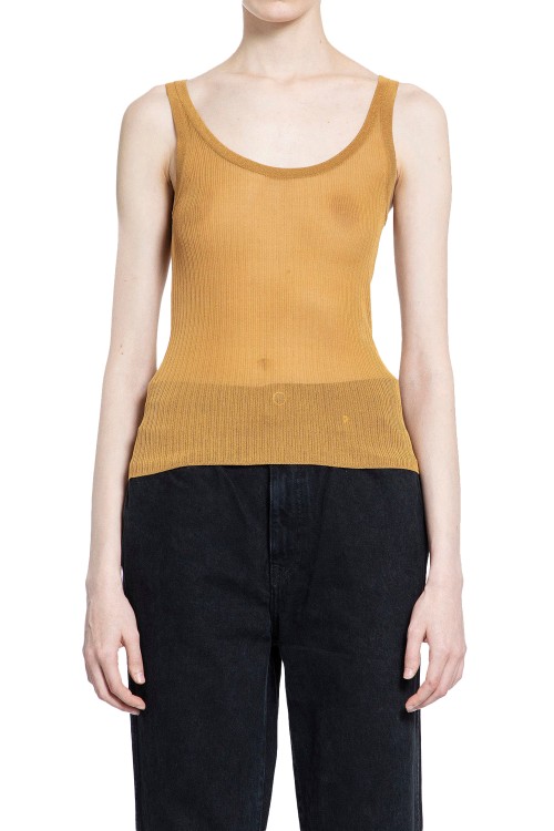 Max Mara Bastia Silk Knit Tank Top In Brown