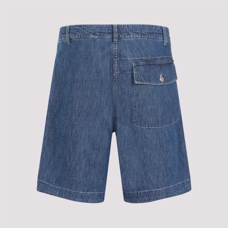 Shop C.p. Company Utility Blue Cotton Shorts