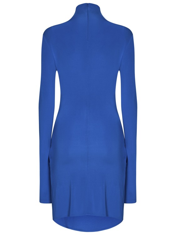 Shop Off-white Electric Blue Viscose Crepe Mini Dress