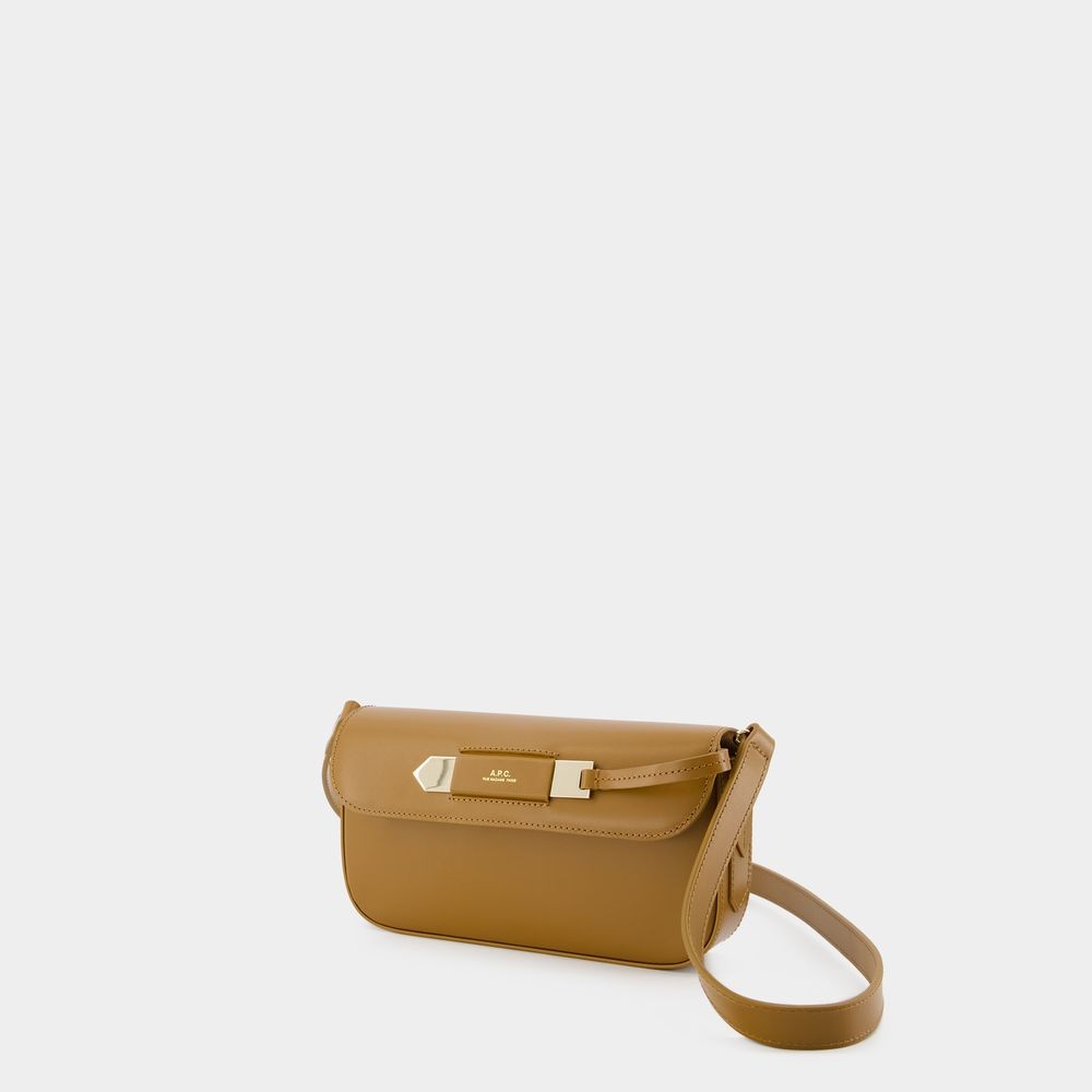 Apc A.p.c. Charlotte Foldover Top Shoulder Bag In Brown