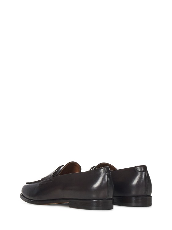 Shop Doucal's Dark Brown Smooth Leather Penny Loafers